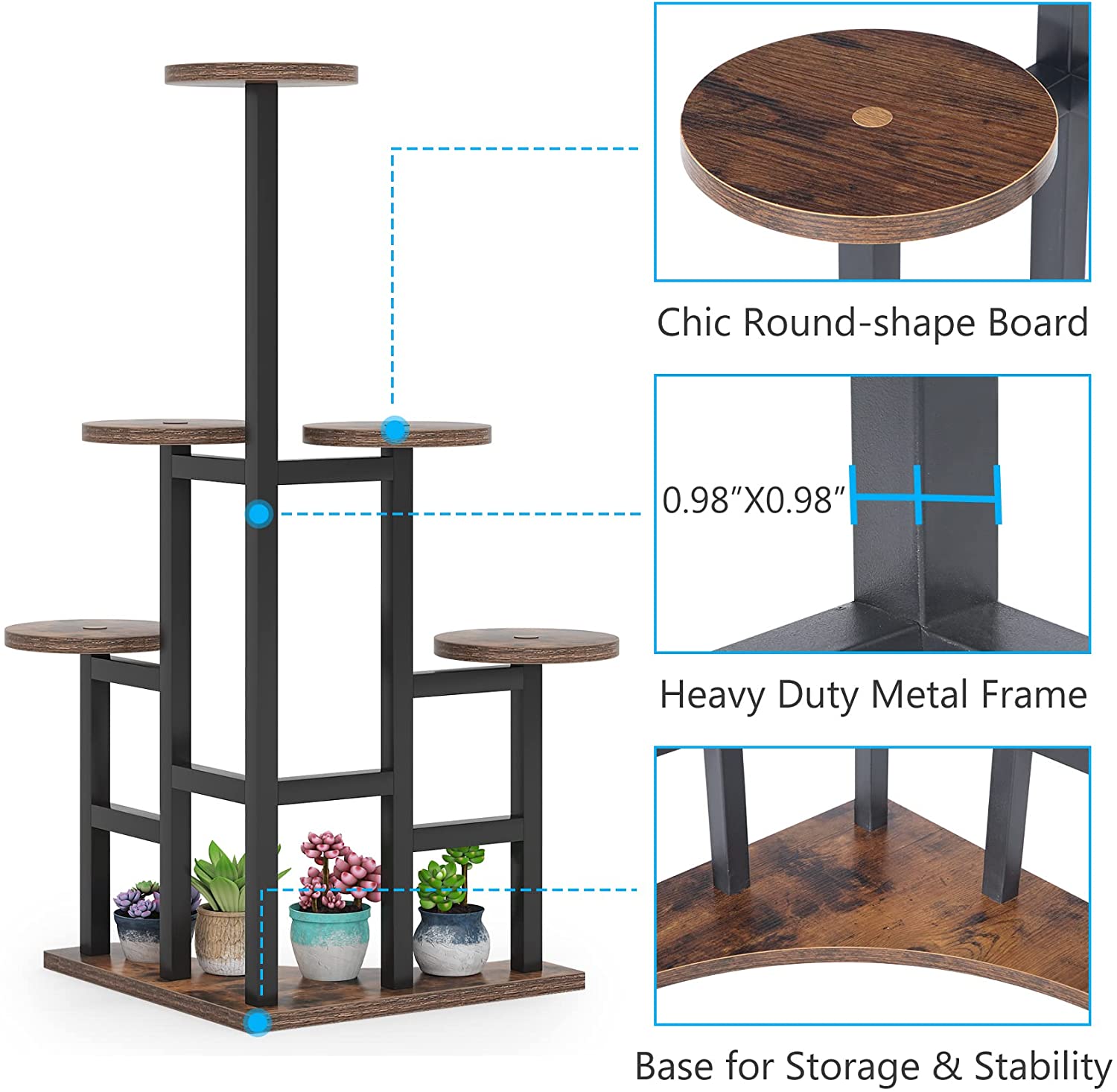 Corner Plant Stand Indoor, 6 Tiered Plant Shelf Flower Stand Tribesigns